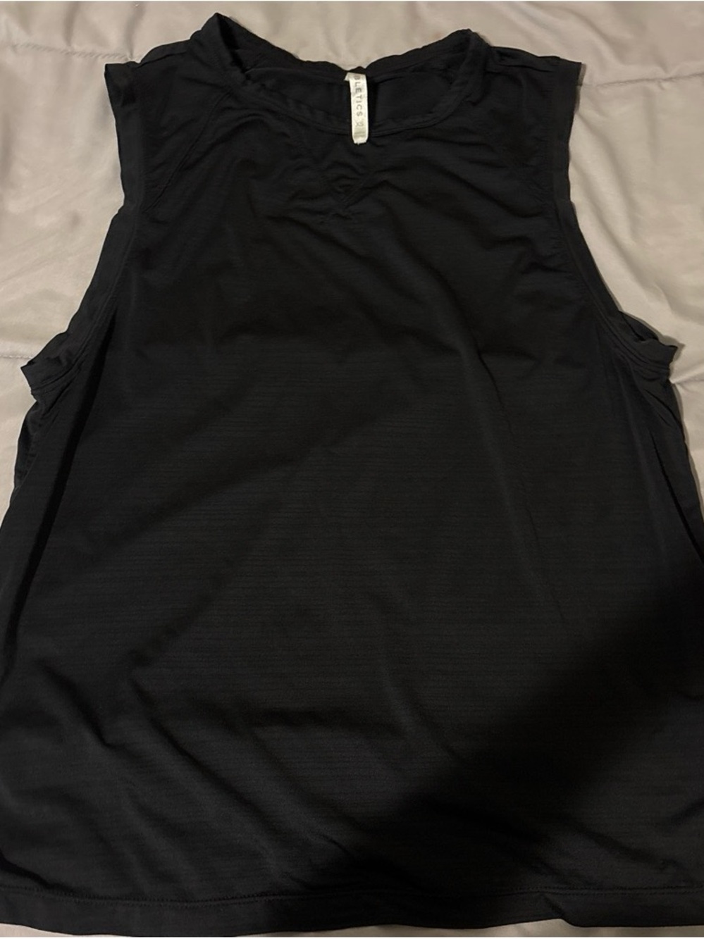 Fabletics Black Muscle Tee - Sleeveless Workout Top